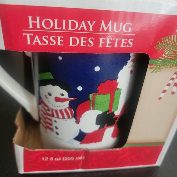 Vintage New Christmas Holiday Mug Cup Greenbrier International Santa Snowman - Picture 7 of 8